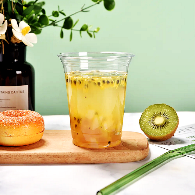 12/14/16/20/24oz bioziodegradable PLA transparent milk tea cup