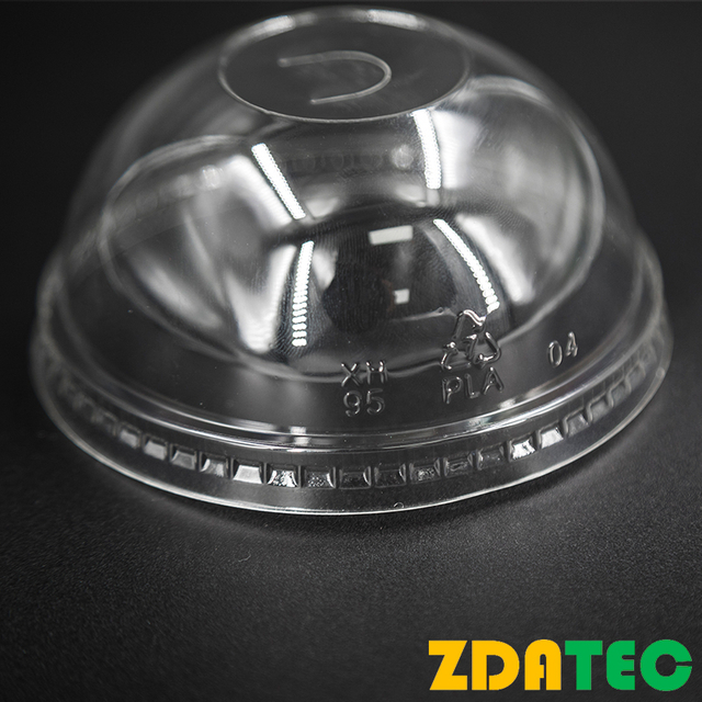 Eco Friendly PLA cornstarch cold drink cup lid U-shaped hole cup cap