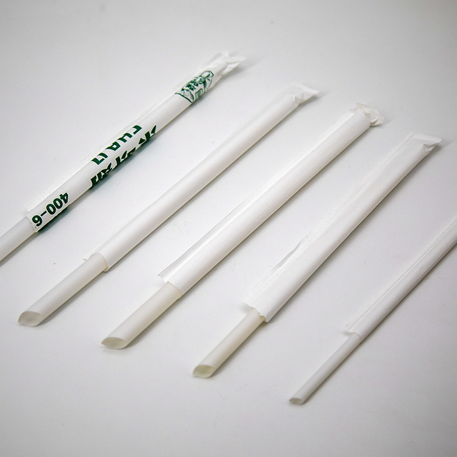Biodegradable White PLA Milk tea straw Printed Logo