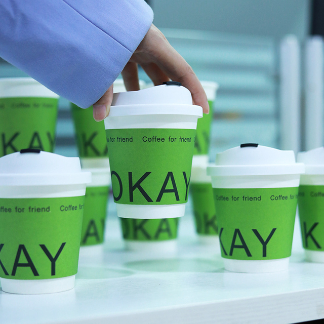 Wholesale Stylish Double Wall Disposable Kraft Paper Cup Custom Logo Single/Double Layer Biodegradable Cup Holder Embossed